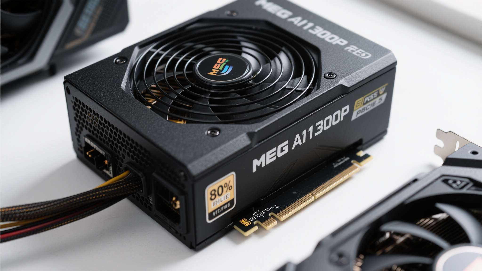 微星推出三款PCIE5电源新品!全系搭载显卡防护技术 MEG Ai1300P PCIE5:额定功率1300W,80PLUS白金认证,支